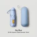 Sky blue portable 8-rib capsule umbrella with UPF50+ sun protection and matching case - 8 Ribs (Glasses Case Style) / Light Blue