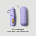 Compact purple 5-fold capsule parasol with a matching UV protective storage case - 8 Ribs (Glasses Case Style) / Light Purple