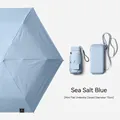 Mini 5-fold UV protection sun and rain umbrella in sea salt blue with portable storage case - 6-Rib 6-Fold Card Bag Style / Macaron Series / Sea Salt Blue
