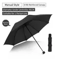Business black manual folding umbrella with 8 reinforced ribs and 95cm canopy diameter - 8 Ribs Manual / Black