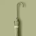 Elegant sage green 16-rib automatic long handle umbrella with curved leather grip - Curved Handle Long Umbrella / 16 Ribs / Matcha Green