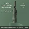 Forest green fully automatic foldable sun and rain umbrella with 107cm large canopy - Black Glue Rain] S Series] 12 Bone Increase-Forest Green / Fully automatic] folding series