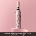 Automatic pink folding umbrella for sun and rain, 12 ribs, 107cm diameter, fits 1-2 people - Black Glue Rain] S Series] 12 Bone Increase-Light Pink / Fully automatic] folding series