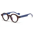 Retro ronde zonnebril met schildpadmontuur en opvallende blauwe pootjes in een moderne stijl - Luipaard Frame Blauwe Poten Blauw Licht Filter Lens (SZ2003)