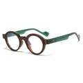 Retro ronde zonnebril met een bruine voorkant en stijlvolle groene pootjes ontwerp - Thee Frame Groene Poten Blauw Licht Filter Lens (SZ2003)