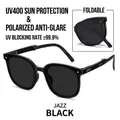 Premium foldable polarized sunglasses with UV400 protection in classic gentleman black - Jazz Black (Polarized)