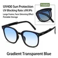 Occhiali da sole polarizzati UV400 pieghevoli montatura nera lenti blu sfumate - Blu Sfumato (Protezione UV)