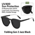 Occhiali da sole polarizzati pieghevoli in nero jazz con montatura grande anti-UV - 3ª Gen Nero Jazz (Protezione UV)