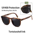 Occhiali da sole polarizzati UV400 pieghevoli con una montatura tartarugata scura - Tartarugato Scuro 1ª Gen (Protezione UV)