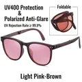 Occhiali da sole polarizzati pieghevoli con lenti caffè rosa chiaro e UV400 - Caffè Rosa Chiaro 1ª Gen (Polarizzato)