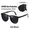 Occhiali da sole pieghevoli classici con protezione UV400 e blocco UV al 99,9% nero. - Nero Inchiostro 1ª Gen (Protezione UV)