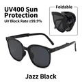 Occhiali da sole pieghevoli polarizzati UV400 con montatura grande e finitura nera - Occhiali da sole pieghevoli / Naselli a cuscino d'aria 2ª gen (Protezione UV) / Nero Jazz