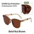 Occhiali da sole pieghevoli UV400 marrone betel con un design a montatura grande - Occhiali da sole pieghevoli / Naselli a cuscino d'aria 2ª gen (Protezione UV) / Marrone Noce di Betel
