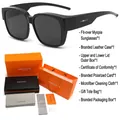 Occhiali da sole polarizzati TR90 neri con set regalo arancione di qualità superiore - Scatola regalo / Montatura Nero Lucido