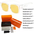 Set occhiali da sole polarizzati con montatura trasparente e lenti gialle con accessori - Scatola regalo / Visione Notturna Trasparente