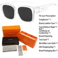 Occhiali da sole polarizzati con montatura TR90 e set completo di confezione arancione - Scatola regalo / Grigio Nero Trasparente