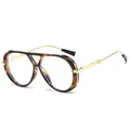 Vintage tortoise shell double bridge optical glasses with premium gold metal temples - Tortoise Frame Black Tips