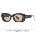 Gafas de sol rectangulares con montura negra brillante y lentes naranjas de protección - Montura Negra Lente Naranja