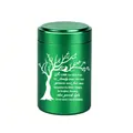 Green aluminum alloy memorial cremation urn with engraved tree design for pets or family - 70x45mm / Green