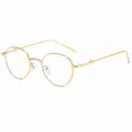 Gafas redondas clásicas de metal dorado para hombres y mujeres con lentes claras - Marco Dorado Lente Transparente