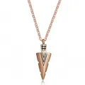 Detail shot of rose gold stainless steel arrowhead urn necklace pendant for men. - Rose Gold Triangle Pendant / Rose Gold