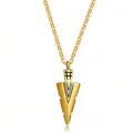 Gold finish stainless steel arrowhead cremation urn pendant necklace for men memorial - Gold Triangle Pendant / Gold