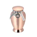Elegant rose gold 70x45mm memorial cremation urn for pets with heart charm bracelet - 70x45mm / Rose Gold