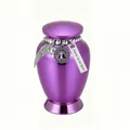 Small purple cremation urn for pets with 'Forever in my heart' charm - 70x45mm / Purple