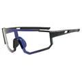 Durable black frame sports cycling sunglasses with iridescent purple tinted lenses for UV protection - C2 Matte Black Frame Photochromic Grey