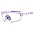 Professional purple cycling sports sunglasses with windproof frame for outdoor biking - C5 Purple Frame Photochromic Grey