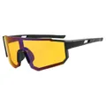 Cycling sports sunglasses with yellow shield lens and black frame for UV protection - C7 Matte Black Night Vision Photochromic Grey