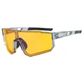 Professional cycling sports sunglasses featuring orange photochromic lenses and grey frame - C8 Grey Frame Night Vision Photochromic Grey