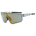 Sport cycling sunglasses with gold reflective lenses and transparent gray frames. - C13 Grey Frame Gold Mirror