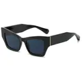 Lunettes de soleil œil-de-chat noires chic pour femmes, protection UV tendance - C1 Monture Noire Verres Gris