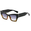 Lunettes de soleil papillon tendance pour femmes avec monture léopard noire et dégradé - C3 Haut Noir Bas Écaille Thé Dégradé
