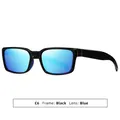 Vintage-Sonnenbrille für Herren mit schwarzem Rahmen und blauen polarisierten Gläsern - Glänzend Schwarzer Rahmen Eisblaue Gläser
