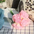 Artificial five-headed peony flower bouquet in soft pink for home decor and weddings - Pink