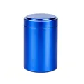 Small blue metal cremation urn for pet ashes, 70x45mm cylindrical storage canister. - 70x45mm / Blue