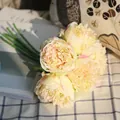 Elegant cream five-head peony bouquet for stylish home decoration and wedding events - Champagne