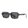 Gafas de sol retro con montura cuadrada, estampado de carey y protección UV - Marco de Carey Lentes Gris Negro