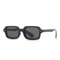 Retro zonnebril met vierkant montuur in zwart met UV-bescherming voor heren en dames - Zwart Frame Zwart Grijze Glazen