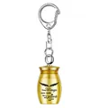 Llavero de urna conmemorativa dorada con alas de ángel y corazón para mascotas o seres - Llavero de Urna / Dorado