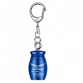 Blauwe mini gedenkurn sleutelhanger voor as met hart- en vleugelgravure voor huisdieren - Urn Sleutelhanger / Blauw