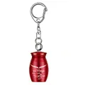 Rode urn sleutelhanger gedenkgeschenk met vleugels en gravure tekst - Urn Sleutelhanger / Rood