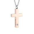 Collar de urna en forma de cruz oro rosa grabado Always on My Mind para cenizas memorial - Siempre en mi mente / Rosa oro