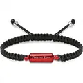 Rode crematie urn gevlochten armband met Forever Love gravure - Cilindrische Armband / Rood