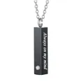 Elegante zwarte staaf urn ketting met Always on my mind gravure voor asherinnering - Vierkante Kolom Hanger / Zwart