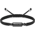 Zwart gevlochten urn armband met Forever Love gravure voor een blijvende herinnering - Cilindrische Armband / Zwart