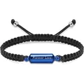 Zwarte gevlochten gedenkarmband met blauwe capsule en gravure 'Forever Love' stijl - Cilindrische Armband / Blauw