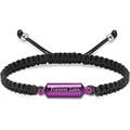 Verstelbare gevlochten crematie-urn armband in paars met Forever Love gravering - Cilindrische Armband / Paars